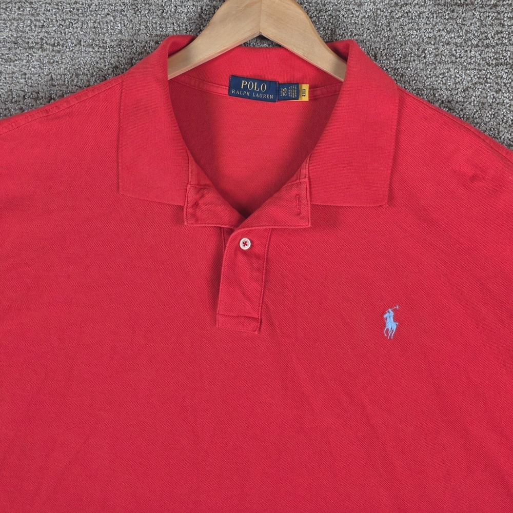 Polo Ralph‎ Lauren Mens Red Short Sleeve Classic Fit Polo Shirt Size 3XB 3XL Big